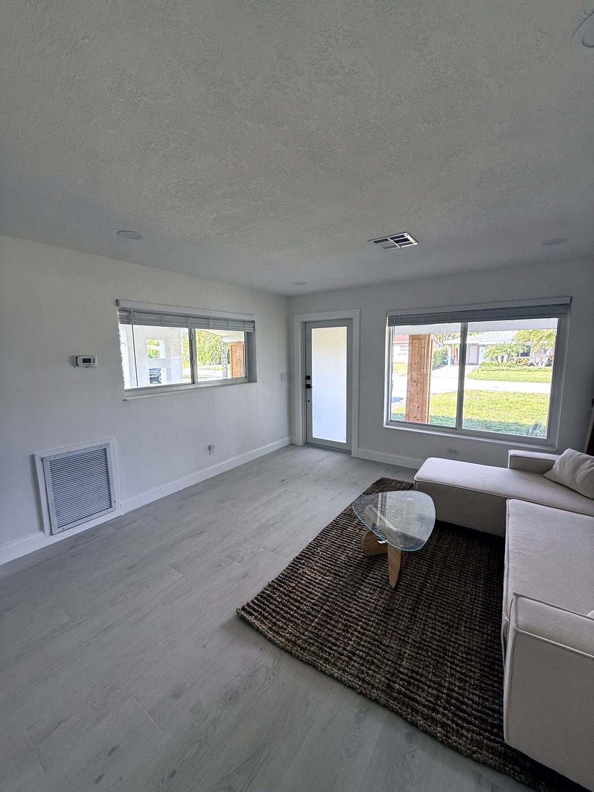 Living room with new impact windows